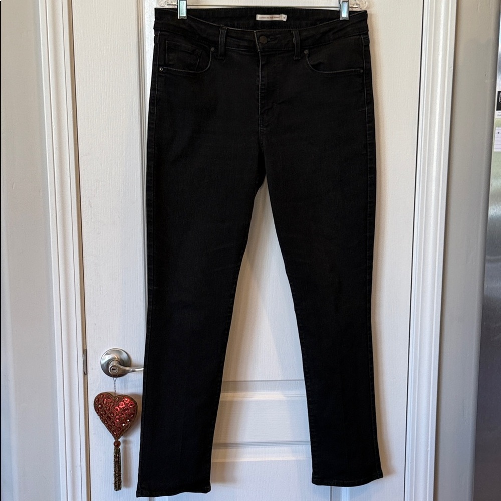 Levi’s Black Mid Rise Skinny Jeans Women’s Size 14 Stretch Denim